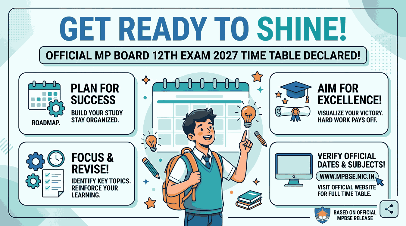 MP Board 12th Exam 2027 Time Table