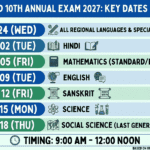 MP Board Declared 10th and 12th Annual Exam 2027 Time Table