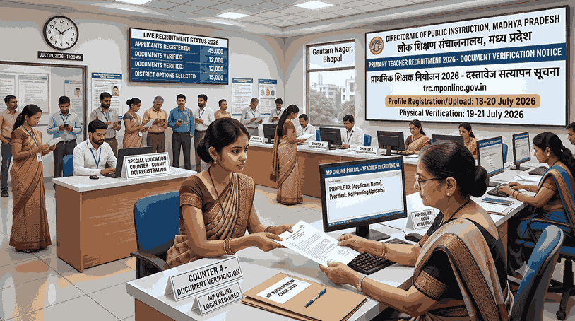 MP Primary Teacher Document Upload and Verification