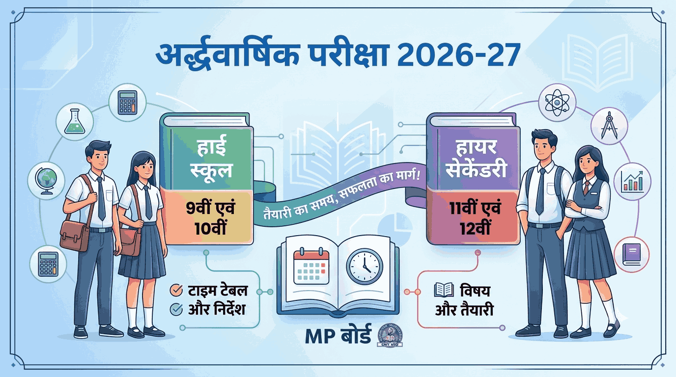 MP Board Half Yearly Exam Time Table 2026-27